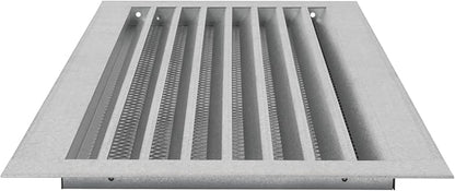 Repa Market 20" x 8" Inch (Inner Dimensions) Galvanized Steel Black Soffit Air Vent Cover - Louvered Square Gable Vent with Mesh Screen - Exhaust/Intake Ventilation Grill - Outdoor Metal Duct Grate