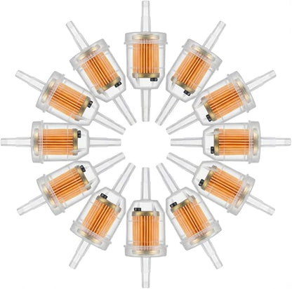 Gas Inline Fuel Filters with magnet for Kawasaki Kohler Briggs & Stratton John Deere 1/4 Inch x 5/16 Inch (Pack of 10)