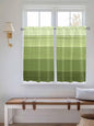 Gradient Green Wooden Board Window Valance Curtains, Retro Country Wood Grain Light Filtering Kitchen Valance with 3-inch Rod Pocket for Living Room Bathroom Bedroom,2 Panel,52x45In