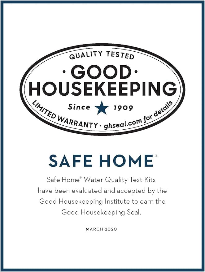 Safe Home® 12-in-1 Drinking Water Test Kit – DIY Testing for Hardness, Copper, Nitrate, Fluoride, Iron, and More – City Taps or Well Water – 10-Strips Issue a Total of 120 Tests/Kit