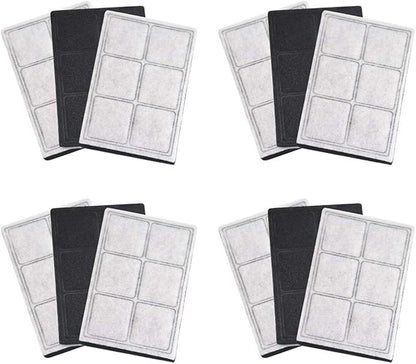 Water Fountain Filters Compatible Replacement for Drinkwell Platium Pet Dog Cat Fountain Premium Charcoal Filters 12 Pack