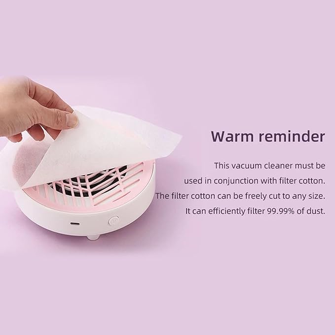 Nail Dust-Collector Filter for Nail Techs, Rechargeable Nail-Dust-Collector Sheets, Low Noise & Ergonomic Handle Design, Powerful Nails-Fan Nails-Tech-Must Haves for Gel Polish, Salon & Home Use