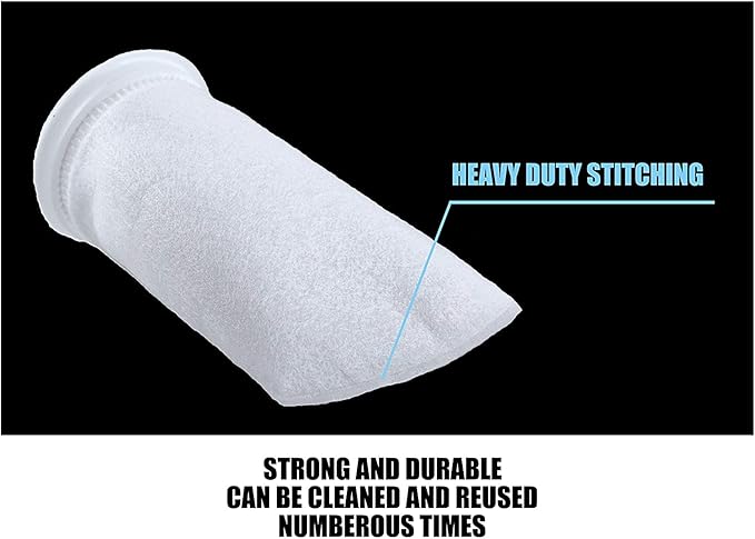 Wave Point 7 Inch Ring Filter Socks 200 Micron - Aquarium Felt Filter Bags - 7 Inch Ring by 16 Inches Long [Long Version] - Fits Eshopps and Aqueon (2 pk)