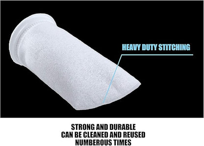 Wave Point 7 Inch Ring Filter Socks 200 Micron - Aquarium Felt Filter Bags - 7 Inch Ring by 16 Inches Long [Long Version] - Fits Eshopps and Aqueon (2 pk)