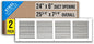 [2 Pack] Fits 24x6 Duct Opening | Steel Return Air Grille by Handua | Vent Cover Grill for Sidewall and Ceiling | White | HVAC Cold Air Intake Grille | Outer Dimensions: 25.75"W X 7.75"