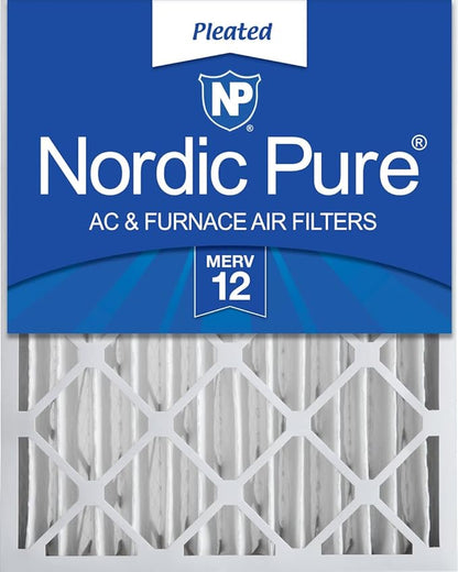 Nordic Pure 16x20x4 (Actual Size: 15 1/2 x 19 1/2 x 3 5/8) Pleated MERV 12 Air Filter 1 Pack
