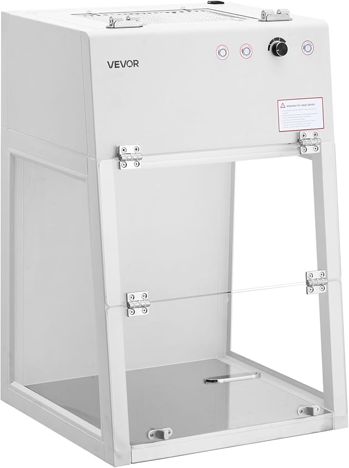 VEVOR Laminar Flow Hood, 20.08 x 20.47 x 23.62 inch Working Area Portable Clean Room, Meets ISO Class 5 Clean Room Standards, Adjustable, with HEPA-14 Filter and G1 Pre-Filter, for Laboratory Use