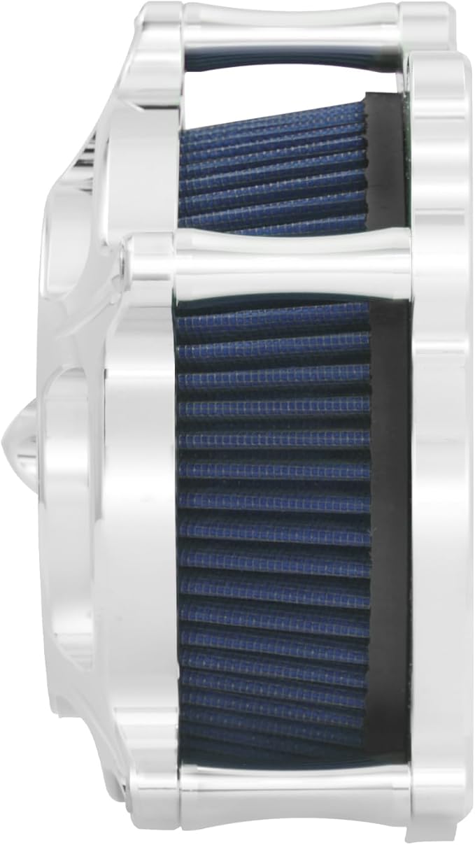 HDBUBALUS Motorcycle Air Filter Air Cleaner Intake System Cleaner Fit For Harley Dyna Softail Touring Trike 2008-2017 Chrome
