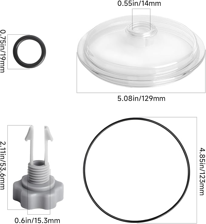 Replacement SF80110-1 Leaf Trap Cover w/Valve & O-Ring Compatible with Intex 12" Sand Filter Pump 2100 GPH – Fits SF80110-1/-2, 11823, SF15110, ECO15110-2, 26361CA/EH/W, 26337EH, 28645EG, 28948EH