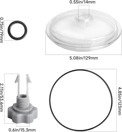 Replacement SF80110-1 Leaf Trap Cover w/Valve & O-Ring Compatible with Intex 12" Sand Filter Pump 2100 GPH – Fits SF80110-1/-2, 11823, SF15110, ECO15110-2, 26361CA/EH/W, 26337EH, 28645EG, 28948EH