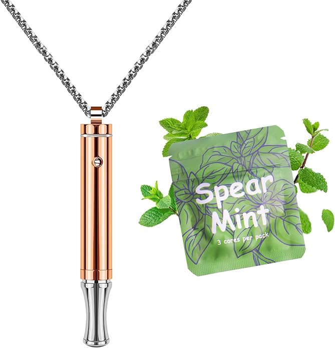 ASTOFLI Quit Smoking Breathing Necklace for Adults - Flavored Stress Breathing Necklace Stop Smoking for Women - Breathlink for Men Meditation Breathe Anxiety Whistle Necklaces inhaler Breathlace