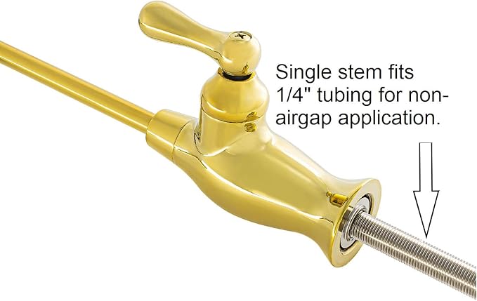 Metpure Non-airgap NSF Certified RO Faucet Reverse Osmosis Drinking Water Filtration System Water Dispenser Spout (Bright Gold). Vase Style with Faucet Wrench.