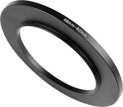 58-82mm Metal Step-Up/Down Ring Adapter Compatible with Mirrorless Cameras DSLR Lens, UV CPL ND Filter Thread Converter, Black
