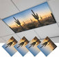 Fluorescent Light Covers for Drop Ceiling Desert Cactus Sunset Magnetic Light Filters, Tropical Plant Natural Scenery Ceiling Shade Filters for Home Classroom Office,2x4 ft,4Packs