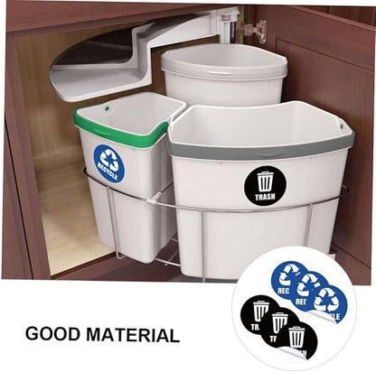 Recycle Decals for Trash Can Waste Bin Sticker Waste Sorting Decals Remind Sorting Habit