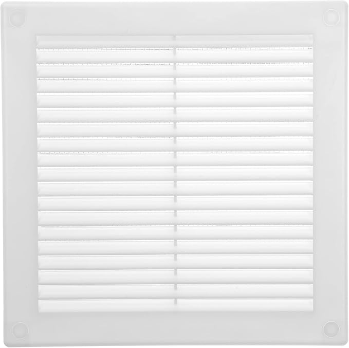Vent Systems 4.5" x 4.5" Inch (Opening Dimensions) - Pack of 2 - Plastic White Soffit Vent Cover - Flat Square Air Vent Grille - Air Vent Deflector - HVAC 6" x 6" Inch (Overall Dimensions)