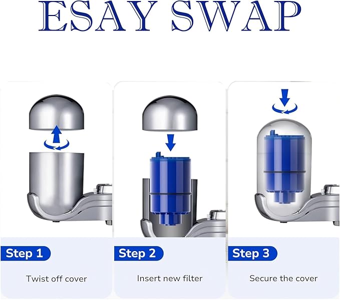 6Pack-Water Filter Replacement with Coconut Shell Activated Carbon, 3-Month Life Cycle