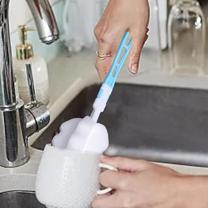 360° Rotatable Head Soft Bottle Brush - Foam Bottle Brush | Non-Scratch Washing Scrubber Cleaner | Foam Brush for Tumblers | Bottle Soft Brush | Baby Bottle Sponge Brush | Easy Clean Sponge Brush