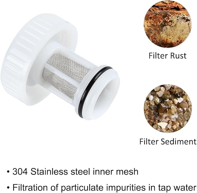 7/8'' Toilet Water Filter Adapter with SUS304 Mesh for 7/8 Toilet Tank Fill Valve and Bidet T Connector, 7/8 inch Male to 7/8 inch Female with Built-In Filter