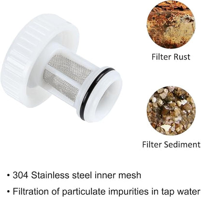 7/8'' Toilet Water Filter Adapter with SUS304 Mesh for 7/8 Toilet Tank Fill Valve and Bidet T Connector, 7/8 inch Male to 7/8 inch Female with Built-In Filter