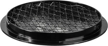 Repa Market 8" Inch Scratch Resistant Black Soffit Air Vent Cover - Aluminum Louvered Round Gable Vent with Mesh Screen - Exhaust/Intake Ventilation Grill for House - Outdoor Metal Duct Grate