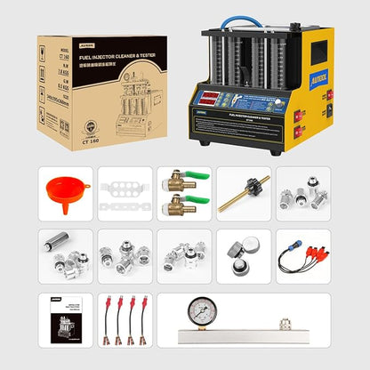 AUTOOL Automotive Motorcycle 4 Cylinder Ultrasonic Wave Injector Cleaner Petrol Injection Tester Cleaning Kit Tester