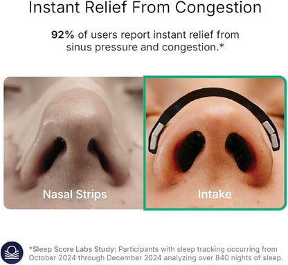 Intake Breathing Magnetic Nasal Strips Starter Kit (15 Count, Black) - Boost Oxygen Intake, Reduce Snoring, Improve Sleep Quality - Sweat Resistant, Nasal Strips - Extra Strength Snoring Solution