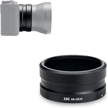JJC AR-GR3X Lens Filter Adapter for Ricoh GR IIIx GR IIIx HDF GR3x GR3x HDF Digital Camera with GT-2 Tele Conversion Lens Replaces Ricoh GA-2 Lens Adapter, Compatible with 49mm Filter