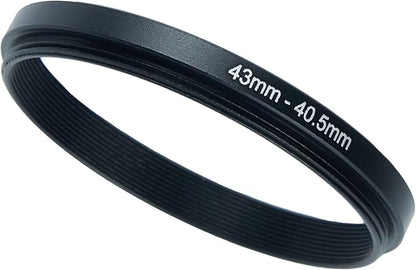 43mm to 40.5mm Step-Down Ring Filter Adapter for All Brands UV ND CPL Metal Ring Step-Down Rings Adapter Filter (43mm-40.5mm)