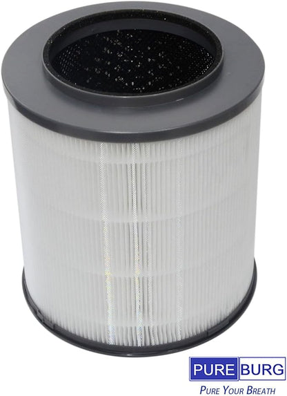PUREBURG 12030 Replacement Filter Compatible with Clorox 11030 11031 Medium Rooms Air Purifiers,2-Pack H13 True HEPA Activated Carbon 2-in-1 3-Stage Filtration