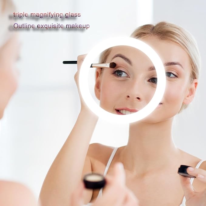 Smart Lighted Bathroom Mirror for Wall，Bathroom Mirror with LED Lights，Lighted Bathroom Makeup，Waterproof，Shatterproof，with Touch Sensor/Dimming/Demister pad(H50*W70cm/H19.7*W27.6IN)