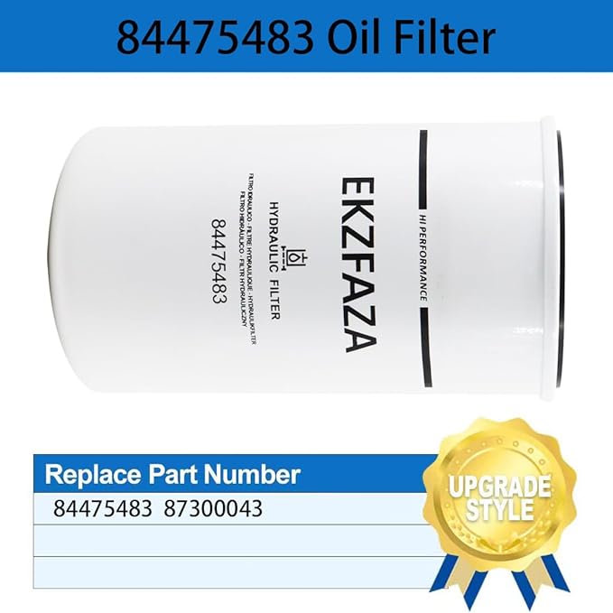 84475483 Hydraulic Oil Filter Replaces 87300043 Compatible with Holland TC18 TC21D TC23DA TC24D TC25 TC26DA TC29 TC30 TC31DA Tractor