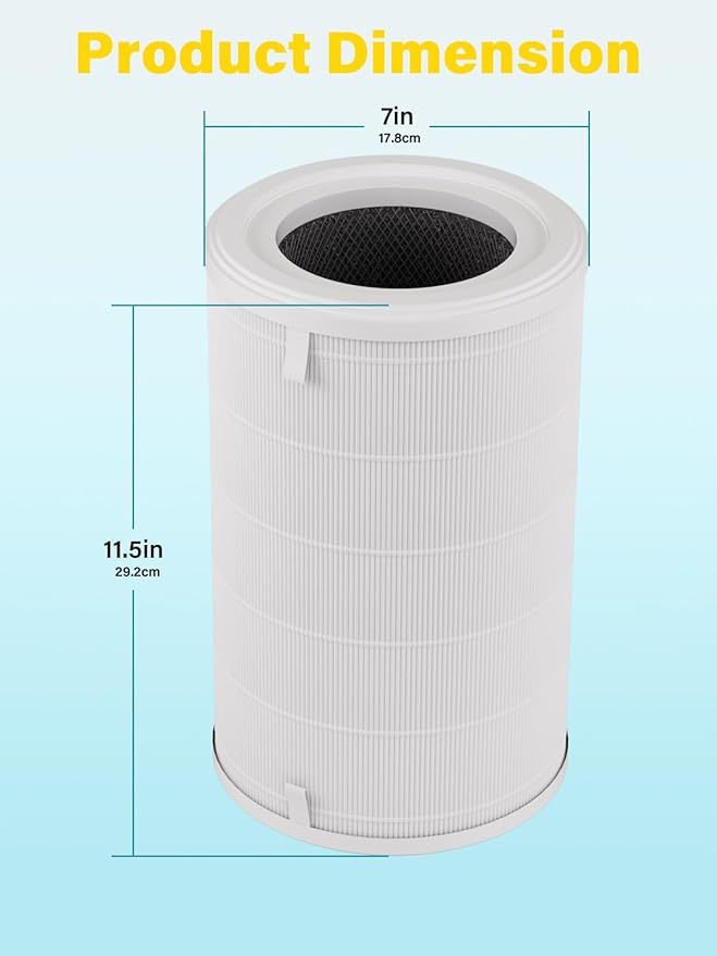 1000 Replacement filter for AirDoctor 1000 Air Purifier, 2-Pack Integrated High-Efficiency with Activated Carbon and Pre-Filter