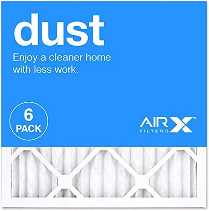 AIRx 6-Pack Premium DUST Series MERV 8 Pleated Air Filter - Made in the USA - 16x16x1