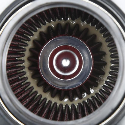 Universal 3/3.5/4" (75/89/100mm) High-Flow Air Filter, Reusable Cone Cold Air Intake, High Performance, Clamp-On Car High Flow Air Kit, Flange Diameter: 3/3.5/4 Inch, Height: 10 Inch, RED