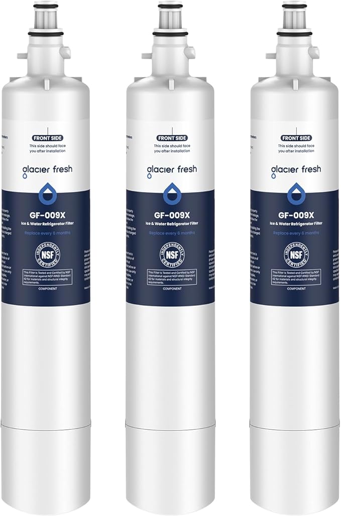 GLACIER FRESH Replacement for RPWFE, RPWF (Built-in CHIP) Refrigerator Water Filter, Compatible with GFE28GYNFS, GFE28GELDS, PFE28KELDS, PFE28KYNFS, GFD28GELDS, PWE23KELDS, PWE23KMKES, 3 Pack