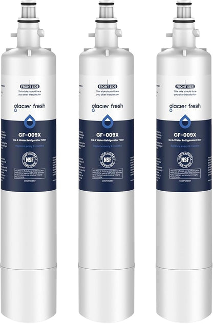 GLACIER FRESH Replacement for RPWFE, RPWF (Built-in CHIP) Refrigerator Water Filter, Compatible with GFE28GYNFS, GFE28GELDS, PFE28KELDS, PFE28KYNFS, GFD28GELDS, PWE23KELDS, PWE23KMKES, 3 Pack
