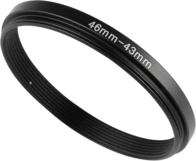 46-43mm Metal Step-Down Ring Adapter Compatible with Mirrorless Cameras DSLR Lens, UV CPL ND Filter Thread Converter, Black