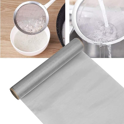 Stainless Steel Woven Wire Mesh 304 Stainless Steel Woven Wire Mesh 100 Mesh Filter Screen Sheet Heat-Resistant Tear Resistance Anti Mosquito Insect Mesh for Filter,Silver-1.2x4m