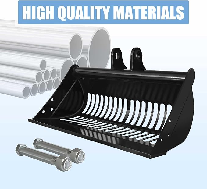 24-inch / 600-millimeter Screen Bucket, Excavator Accessory, Suitable for AGT and Other Chinese mini excavators, Used as a Filtering Frame Screen Bucket for Filtering and Sorting Materials.