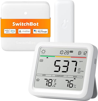 Air Quality Monitor Indoor 5-in-1 Meter Pro CO2 Detector, CO2 Monitor with APP, Large Display, Bluetooth Air Quality Tester for Home, Office,Car