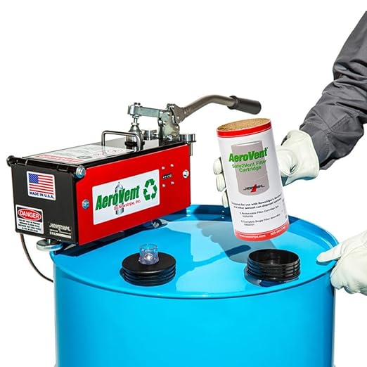 AeroVent Safe2Vent Single Filter Assembly (Part #10004701) | Fits Single-Can Systems | Reusable Top, Base & Filter Cartridge | Viz-a-Ball Indicator | Compliant in All 50 States | Made in USA