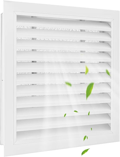 2-Pack Paintable Gable Vents - 18" x 18" Aluminum with Screen, Maximize Ventilation in Attics and Sheds, Vent Opening: 16" x 16"