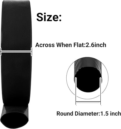 1-1/2" x 50 FT Pool Backwash Hose, Black Heavy Duty Reinforced PVC Lay Flat Water Discharge Hose for Swimming Pool Filter Pump,with 2 Clamp