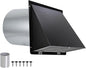 8 inch Hooded Wall Vent with Screen and Damper,Wall Vent Cover Exhaust Vent Outdoor Wall Cap Exterior Air Vent Cover for Kitchen Range Hood HVAC Duct Dryer Ventilation,Galvanized Steel,Black