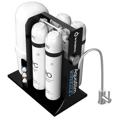 WINGSOL Integrated Reverse Osmosis Water Filter, NSF/ANSI 42/53/58, 10-Stage Under Sink RO Filtration System for pH+ Alkaline Remineralization Water, Easy Installation, No Electricity Needed