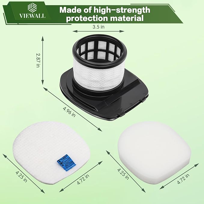 IX141 Filter Replacement for Shark IX141AMZ IX140 IX142 IX144 IZ140 IZ141 IZ142 IZ242 WZ140 WZ240 WZ250 UZ145 UZ155 QZ140 Pet Cordless Stick Vacuum, Part 616FJ140 & 617FJ140, 1 HEPA 3 Foam Felt Filter