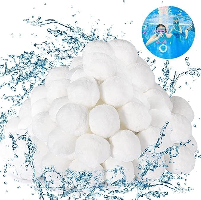 3 lbs Pool Filter Balls Eco-Friendly Fiber Filter Media for Swimming Pool Sand Filters (Equals 50kg/100lbs Pool Filter Sand) (3, Pounds)
