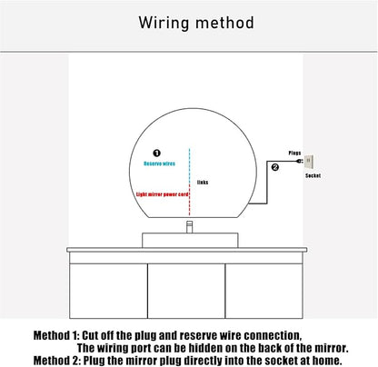 Bathroom Mirror with 3 Colour LED Lights, Lighted Bathroom Makeup Wall Mounted Mirror with Demister Pad, Touch Switch Mirror for Entryway, Bathroom, Vanity(31.4"/80cm)