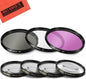 62mm 7PC Filter Set for Panasonic DMC-FZ1000 4K Point and Shoot Camera - Includes 3 PC Filter Kit (UV-CPL-FLD) and 4PC Close Up Filter Set (+1+2+4+10)